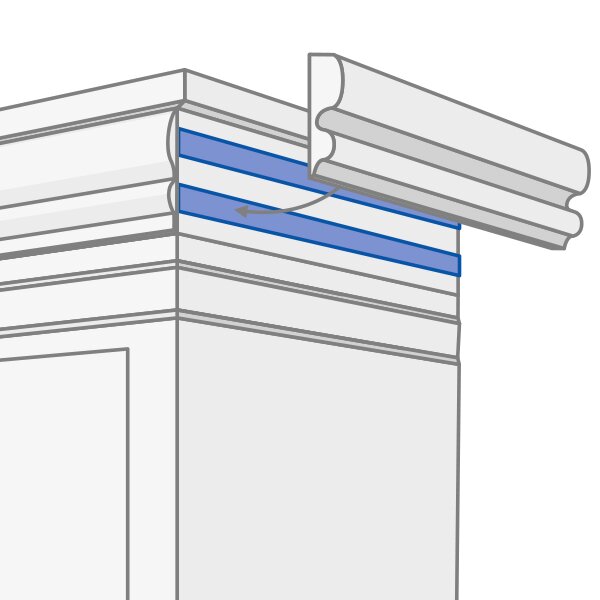 Zierleistenverklebung